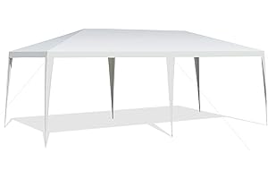 FANTASK Gazebo da giardino, 3 x 6 m, portatile, per matrimoni, mercati di frutta, colore bianco