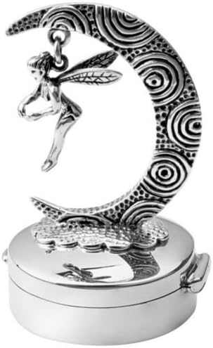 Ari D Norman Brand 925 Sterling Silver Moon With Hanging Fairy Pill Box Gift Boxed