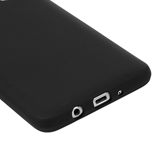 Lanveni Samsung Galaxy J5 2016 Hülle, Handyhülle Samsung Galaxy J5 2016 Hülle Etui Protective Case Cover TPU Silikon Schutzhülle Bumper Handytasche TPU-Bumper Weiche Silikon Case mit Glänzender Oberfläche Cover Design (Schwarz) + 1 x Stylus Stift + 1 x Staubdichte Stecker - 7