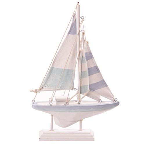 Puckator SEAS37 Segelboot zur Dekoration 23 X 15 X 3 cm Holz Textil