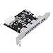 Produktbild HermosaUKnight 4 Port 5 Gbit/s Superspeed USB 3.0 PCI-E PCI Express-Kartenadapter für Win7-silver