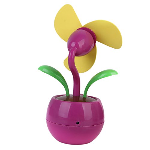 Mini USB Fan Blume Desktop Fan Geschenk – Rosa und Pink - 4