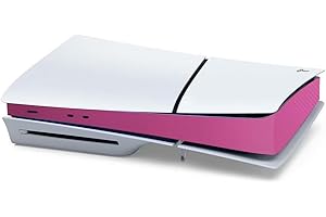 SZAERFA Film Protecteur pour Console pour Sony PS5 Slim,Skin Sticker Decal Cover pour Playstation 5 Slim,Film Protecteur pour Console de Jeux, Autocollants en Vinyle (Fibre de Carbone Rose)