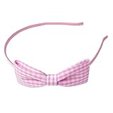 GEME Haarreif Rosa mit karierter Schleife aus Stoff