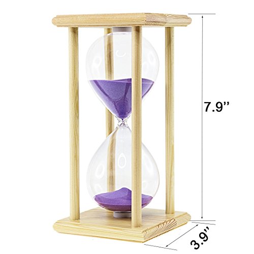 New Elegant Hand-blown Wood Stand Hourglass, 60 Minutes 1 Hour Sand Timer Home DÃƒÂ©cor for Xmas Birthday Gift (Purple) by Saibang - 6