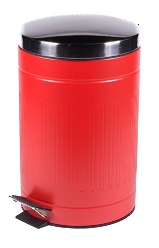 Treteimer Mülleimer Abfalleimer 12l aus Metall rot