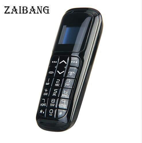 LONG CZ V2 Plus Petit Téléphone Bluetooth 3 en 1 Débloqué Micro SIM Téléphone + Bluetooth Dialer + Earphone 99,9% Plastique Boss Phone Support iPhone 4 Mini Carte SIM 2 G GSM Réseau 18 g (Black)