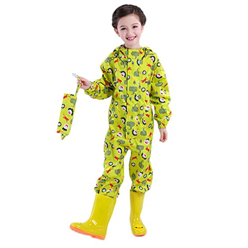 WYTbaby Kids Raincoat Ponchos Waterproof Overall Rainsuit for Boys and Girls Rain Gear,2-14 Years