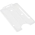 Single Sided Open Faced Rigid ID Card Badge Holders - Vertical/Portrait - Clear - Pack of 100