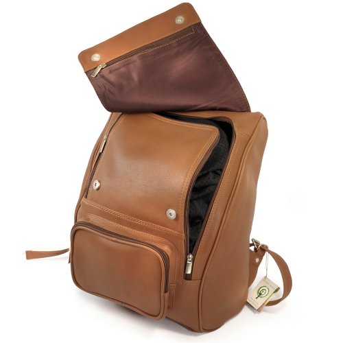 Großer Lederrucksack Größe L / Laptop Rucksack bis 15,6 Zoll, für Damen und Herren, Cognac-Braun, Jahn-Tasche 711 - 4