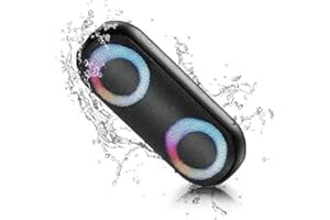 NOTABRICK Bluetooth Speaker with Lights, Portable Speakers Wireless Bluetooth 5.0,30W Loud Stereo Sound,IPX7 Waterproof,Long Playtime,100ft Bluetooth Range (Black)