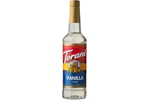 Torani Vanilla Coffee Syrup (750ml) - Pure Cane Sugar Syrup for Lattes, Iced Coffee & Hot Drinks - Classic Sweet Taste, Vegetarian-Friendly