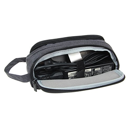 Damero Universale Organiser Tasche mit Doppelschicht Tragtasche für Reise zum Ladegrät/Eletronisches Zubehör für Reiseorganisator (Mittel, Schwarz) - 6