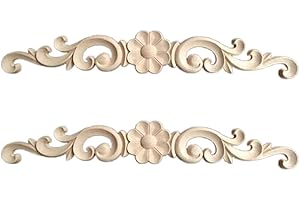 HEALLILY 2 pezzi di legno intarsiato applique mobili onlay decalcomanie angolari onlay applique fiore decorativo applique per armadio porta dell'armadio