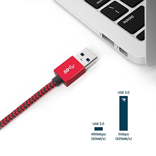 C  ble USB Type C    USB 3 0  2m 6 5ft  Rampow C  ble USB C Nylon Tress   en Fibre - Garantie    Vie - Connecteur Ultra R  sistant en Aluminium pour Samsung Galaxy S8 S8  S9 S9  A3 2017 A5 2017 Note 8   Huawei P20 P20 Lite P10   Oneplus 6 5 5T   Asus Zenfone 3 5   Honor 8 9 10   LG G6   Nexus 5X   Nokia   Sony Xperia   HTC   Macbook Pro   ChromeBook Pixel et D autres Dispositifs qui Supportent USB C - Rouge et Noir  Nouvelle version 