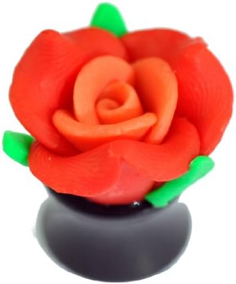 SINGLE Rose Ear Plugs Acrylic Expander Stretchers Rose Piercings Detailed Saddle 3D