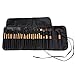 ACEVIVI Professional 24 pcs Original Wooden Handle Natural Soft Makeup Brushes Set with Pouch Bag