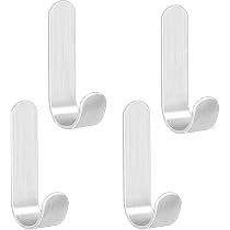 Ganci Adesivi Inox 2 Pezzi - Porta Asciugamani Anti-Ruggine Per Bagno E Cucina - Senza Fori, Carico 3kg - 4