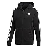 Marke - adidas adidas Herren S98786 Essentials 3-Stripes Full Zip Kapuzenjacke, Schwarz (Black/White), M