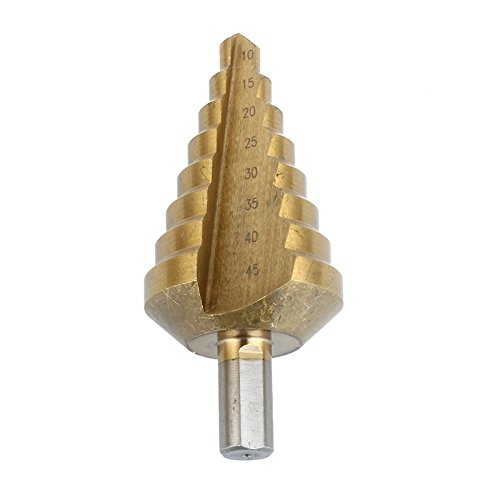 LAOYE Stufenbohrer Kegelbohrer Konusbohrer HSS-TIN 10-45mm Bohreraufsatz Mehrstufenbohrer - 3