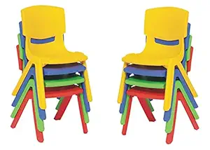 eHomeKart Baby Plastic Kids Chair Set (L33 X B31 X H51 cm, 10 Chairs, Multicolour)