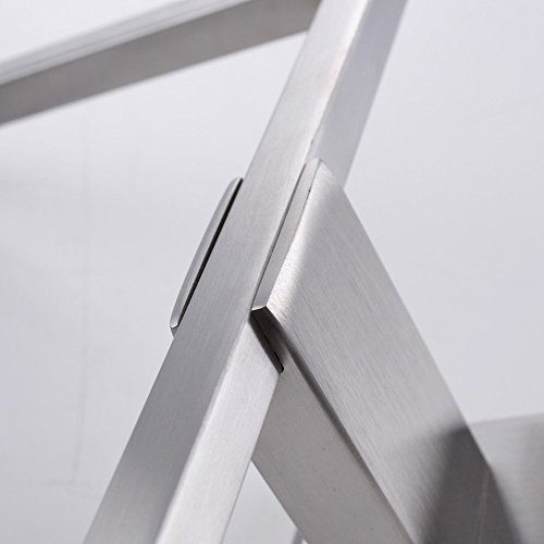 Weare Home Quadratisch Silbern gebürstet Edelstahl Bad Zubehör Elegant Hochwertig Handtuchhalter Handtuchring Wandmontag - 7