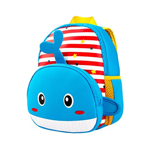 Preisvergleich Produktbild Kinder Rucksack, HUIHUI Cartoon Canvas Backpack Schultertaschen Wasserdicht Reiserucksack Outdoor Wanderrucksacke Rucksack Schultasche Mode 2018 verrückter Verkauf (Blau)