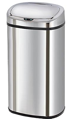 Kitchen Move MAJESTIC Poubelle Automatique de Cuisine Carré 80L Grande Capacité, Acier Inoxydable, Chrome, 48,3 x 35,9 x 72,6 cm