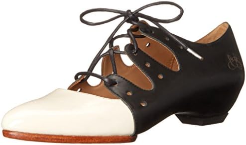 John Fluevog Women's Coal Lace-Up Shoe, Black/White, 11 M US
