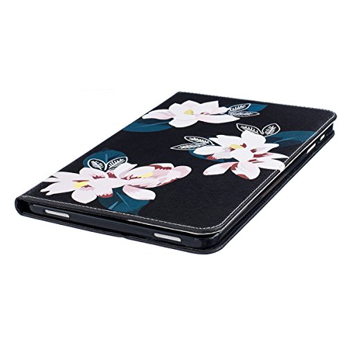 Galaxy Tab A 10.1 Hülle Case,Galaxy Tab A 10.1 Ledertasche,Ukayfe Muster Schutzhülle Leder Tasche für Samsung Galaxy Tab A 10.1 Zoll 2016 T580N/T585N,Bunte Retro Muster Drucks Blumen Slim Fit Folio PU leder Flip Cover im Bookstyle Kunstleder Schutzhülle Cover Tasche mit Ständer für Samsung Galaxy Tab A 10.1 Zoll 2016 T580N/T585N mit 1 x Schwarze Eingabestift (Weiß Lotus) - 4