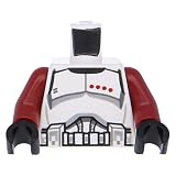 LEGO 5 x Oberk�rper SW R�stung Clone Trooper Captain schwarzer G�rtel Wei� - LEGO