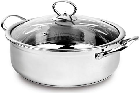 Stockpots 304 Stainless Steel Pot In The End Of The Small Soup Pot Shabu Pot Stew Pot Pan Induction Cooker General Pot ( Size : 30cm )
