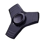 KONKY Finger Hand Spinner Legierung Fidget Fokus Spielzeug mit glatten Oberfläche Finish, Stress Reducer für Angst Relief, ADD, ADHD und Finger Training, Schwarz