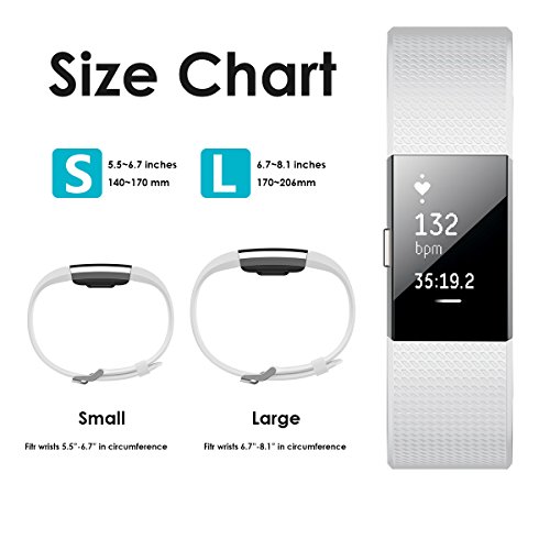Kutop für Fitbit Charge 2 Armband,TPU weiches Silikon sports Ersetzerband Silikagel Fitness verstellbares Uhrenarmband für Fitbit Charge 2 - 6