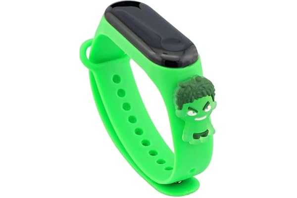 Jabede Montre numérique avec bracelet en silicone compatible Mi Band pour enfant Motif 3D dessin animé