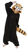 JT-Amigo Damen Herren Tier Kostüm Pyjama Jumpsuit Schlafanzug Overall, Waschbär Kostüm, Gr. XL