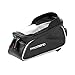 Produktbild LIOOBO Radfahren Fahrrad Oberrohr Lenkertasche Handyhalterung Touchscreen Fahrrad MTB Tasche für 6 Zoll Telefon (Schwarz)
