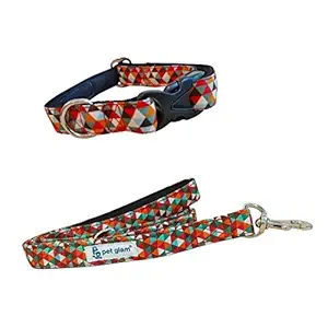 Pet Glam Collar Leash Set Prism-for Beagles Labradors GSD Retrievers for Big Dogs Strong Dog Collar