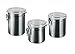 Produktbild Metaltex 3-teiliges Vorratsdosen-Set aus Edelstahl mit Acryldeckel, in 3 Größen, 0,7 Liter, 1,3 Liter und 2 Liter
