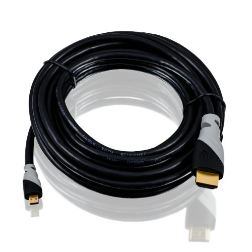 5m (Meter) – CSL – HQ Full HD Micro HDMI (Typ D) auf HDMI (Typ A) – vergoldetes (High Speed) HQ Micro HDMI Kabel 1.4 a mit ECHT 3D & Ethernet Unterstützung – Full HD / HD Ready / 3D – 1080p / 2160p / 4K (Ultra HD) - 2
