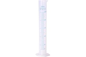 KOMUNJ 1 Piece Transparent Blue Line Measuring Graduated Cylinder Science Measuring Lab Heavy Wall Graduated Cylinder Measuring Cylinder, 250 ml