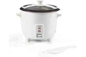 Quest 35530 0.8L Rice Cooker/Up to 4 Servings/Non-Stick Removable Bowl/Keep Warm Functionality/Includes Measuring Cup & Spatula/Cook White or Brown Rice, Porridge and more