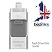 Price comparison product image BisLinks® 3 in 1 Multi Function Mobile USB For iPhone X 8 7 6 6S 5 Flash Drive Silver 128GB External Storage Connector Memory Stick Compatible with PC Laptop IOS Android System