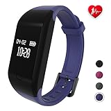fitpolo Fitness Uhr,Fitness Trackers Wasserdicht,Aktivitätstracker mit Pulsuhren,Schlaf Monitor Schrittzaehler Uhr SmartWatch Herren Damen Kinder für iPhone Android Handy(Dunkelblau)