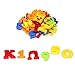 KINGSO 78 Pcs Magnetic Capital & Lowercase Alphabet Letters Numbers Learning Toy W / Jar