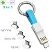 Produktbild Multi-Ladekabel Blitz/Typ C/Micro 3 in 1 Mehrere magnetische Ladekabel für Ios Android für Samsung Galaxy/iPhone X/iPad/Google/Nexus/Sony/LG/Huawei, Tragbare Keychain Short Ladekabel (Blau)