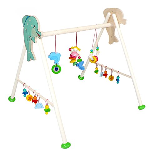 Hess Holzspielzeug 13375 Babyspielgerät Nixe aus Holz, 62 x 57 x 55 cm