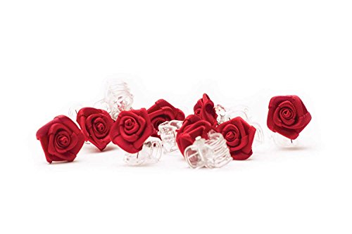 10 x Haarklammern Röschen – Brauthaarschmuck – Rosen Haarklammer – beige - 5