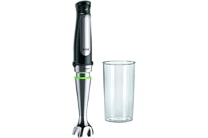 Braun MultiQuick 7 MQ 7000X – blender ręczny z kubkiem do miksowania i miarką o pojemności 600 ml, do przecierania składników do zup i smoothies, bezstopniowa regulacja prędkości, 1000 W, czarny