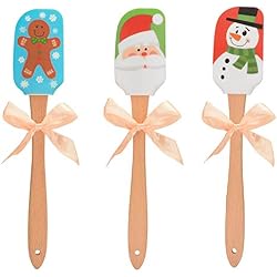 Hihey Christmas Silicone Spatula Ustensiles de Cuisine de Noël Spatule en Silicone Spatule de qualité supérieure pour la pâtisserie Ustensiles de Cuisine résistants à la Chaleur